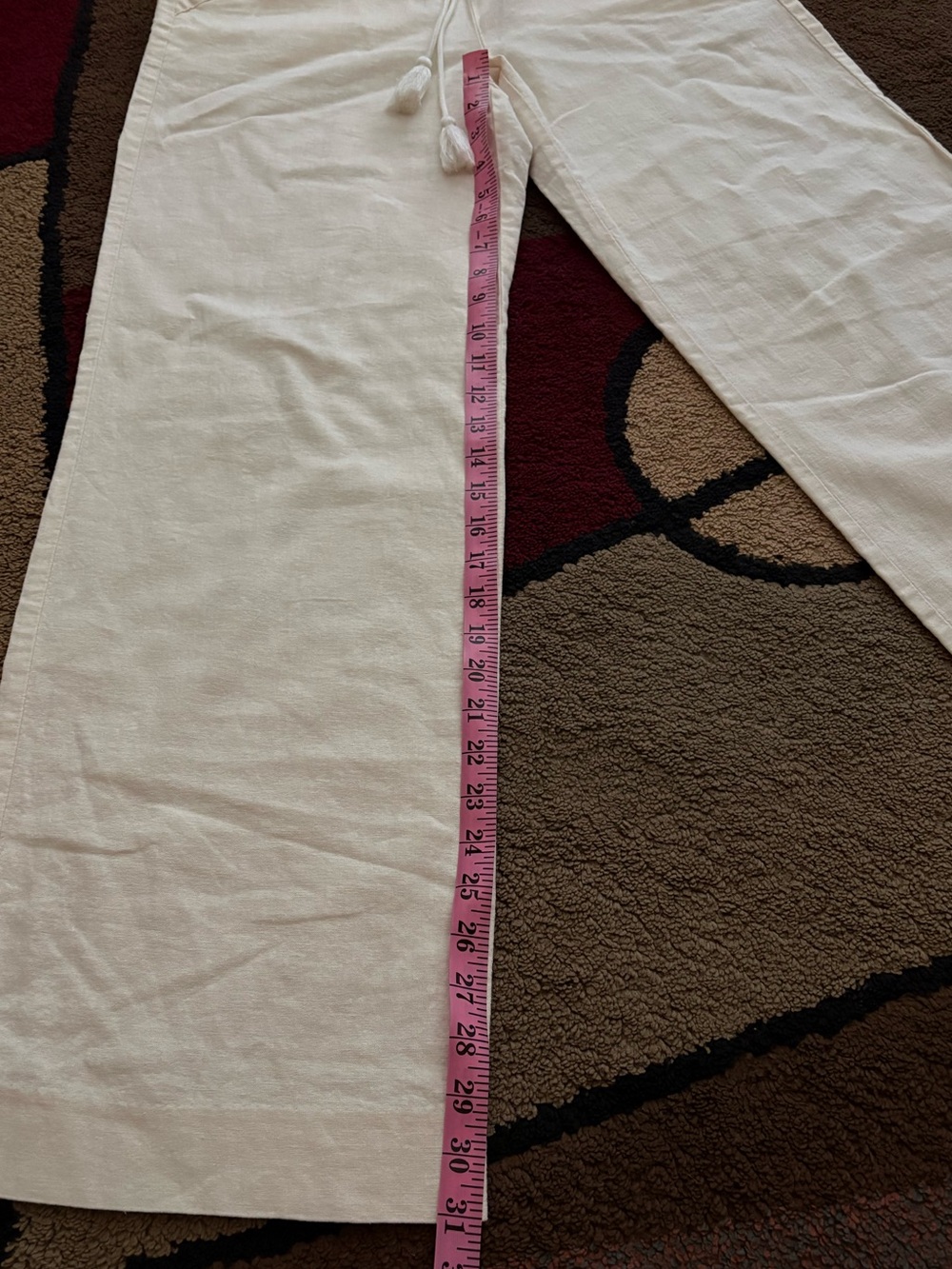 Rewind Cream Straight-Leg Linen Drawstring Pants - Picture 4 of 8